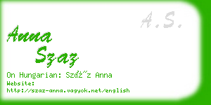 anna szaz business card